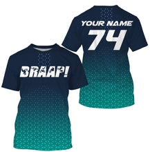 Load image into Gallery viewer, Custom motocross jersey blue Braaap UPF30+ kids men women dirt bike racing long sleeves motorcycle NMS1041