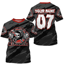 Load image into Gallery viewer, Motocross jersey black custom UPF30+ xtreme skull MX racing biker shirt motorcycle shirt PDT18