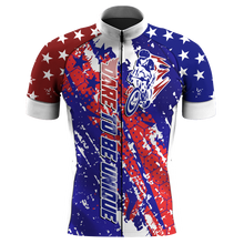 Load image into Gallery viewer, Custom American Mens cycling jersey UPF50+ USA Biking shirt with pockets Full zip road bike tops| SLC07