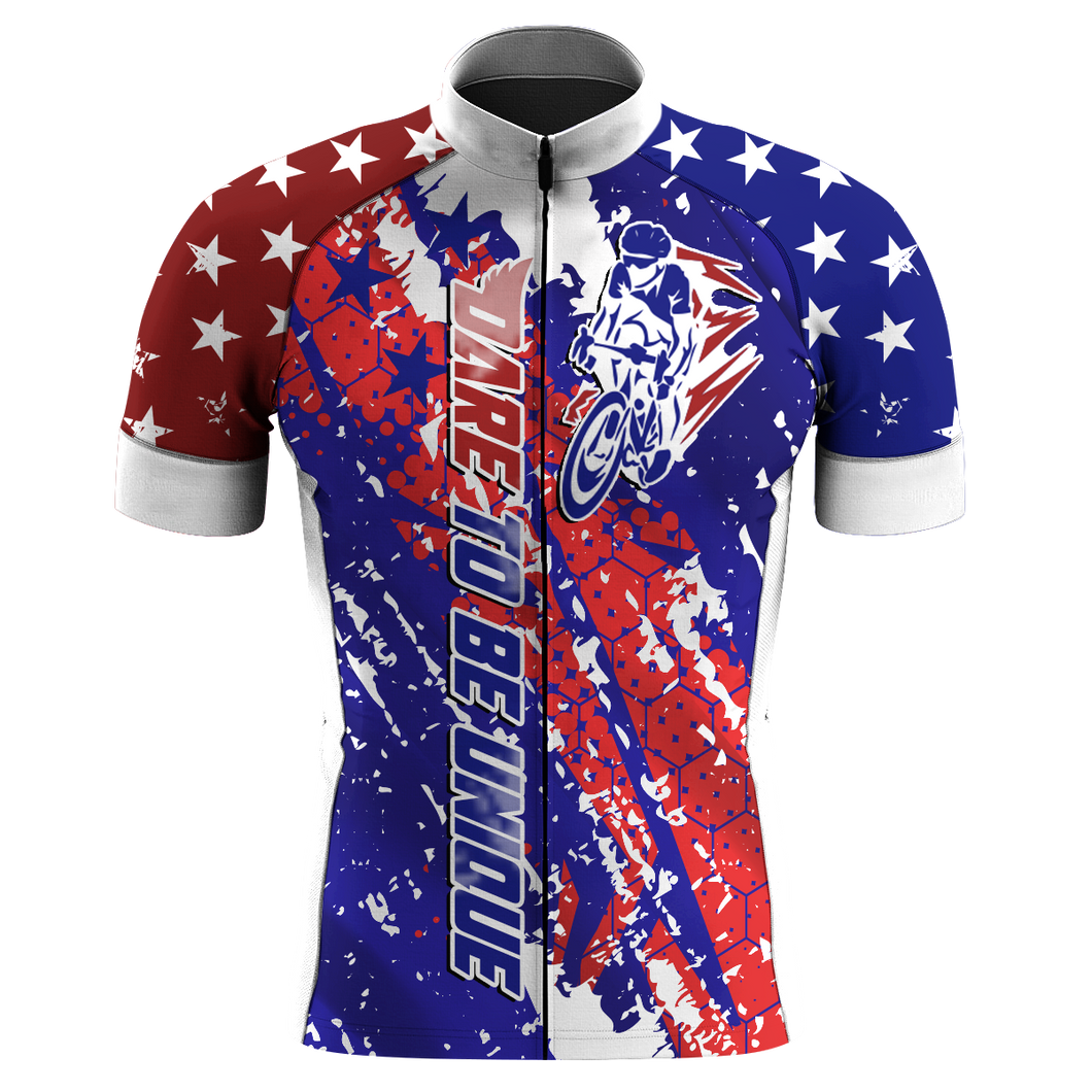 Custom American Mens cycling jersey UPF50+ USA Biking shirt with pockets Full zip road bike tops| SLC07