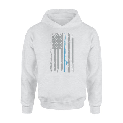 American flag fishing shirt vintage fishing - Standard Hoodie