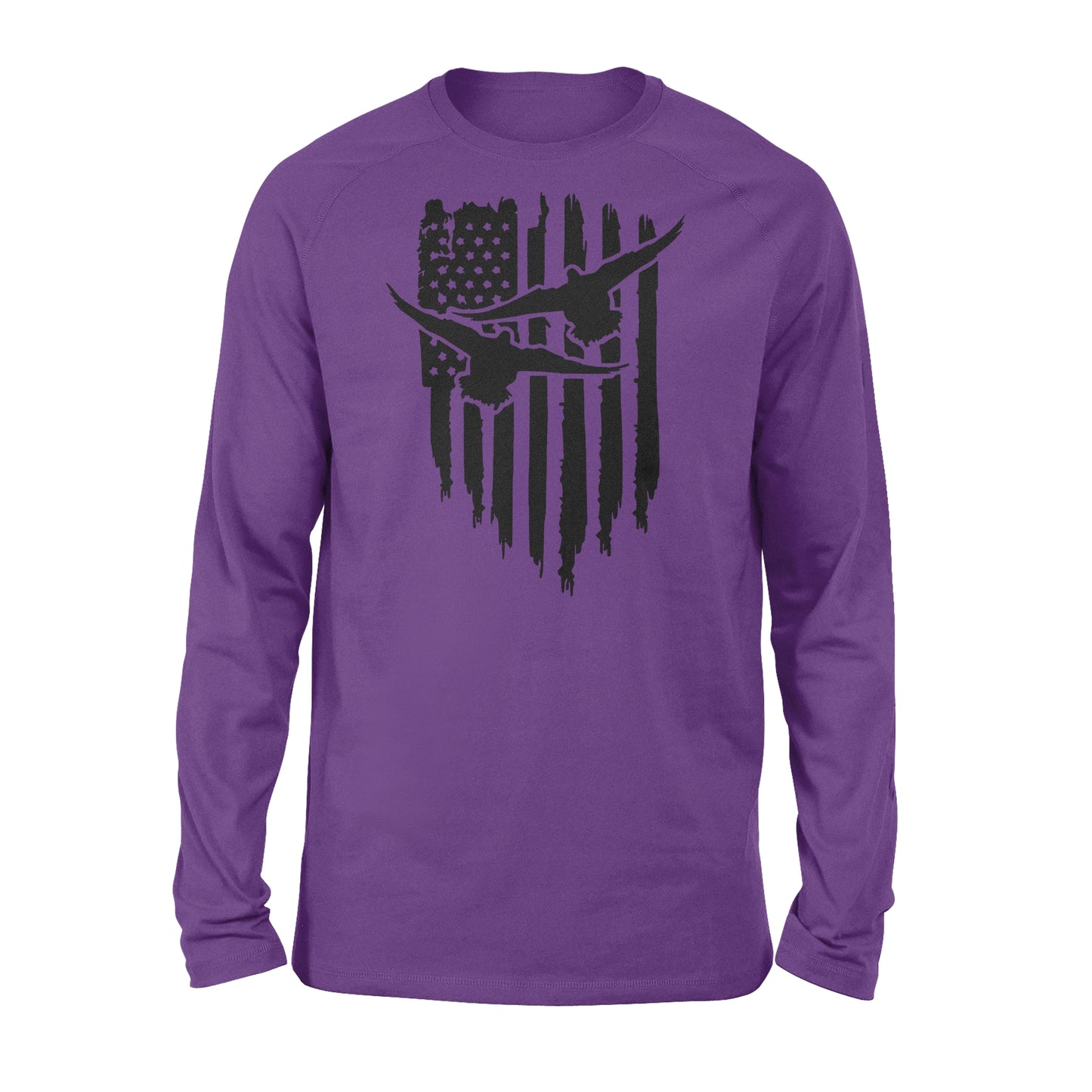 Duck Hunting American Flag Clothes, Shirt for Hunting NQS121 - Standard Long Sleeve