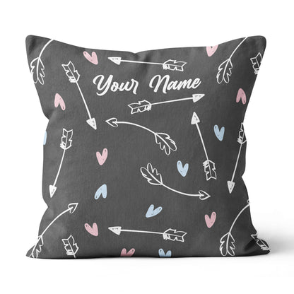 Personalized Archery Arrows And Hearts Throw Pillow Best Valentine Gifts TDM0784