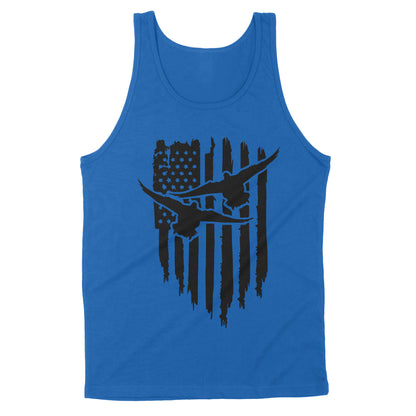 Duck Hunting American Flag Clothes, Shirt for Hunting NQS121 - Standard Tank