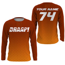 Load image into Gallery viewer, Custom Motocross Jersey Orange Braaap UPF30+ Kids Men Women Dirt Bike Shirt Racing Long Sleeves NMS1333
