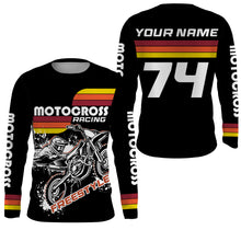Load image into Gallery viewer, Adult&amp;kids custom black dirt bike jersey UPF30+ Motocross off-road biker motorcycle MX shirt PDT204