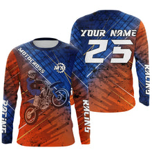 Load image into Gallery viewer, Motocross jersey for men women kids orange custom dirt bike racing UPF30+ off-road riding shirt PDT115