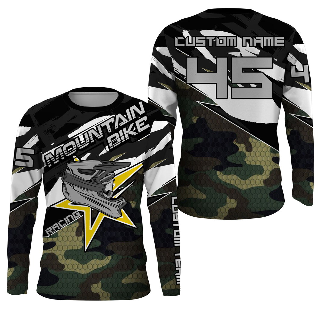 Camo mountain bike jersey Cycling gear mens UPF30+ bike shirt adult kid MTB racing clothes| SLC134
