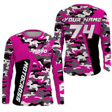 Load image into Gallery viewer, Custom Kid Men Women Dirt Bike Jersey UV Protective Extreme Pink Camo Motocross Racing Shirt PDT375