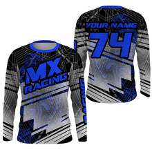 Load image into Gallery viewer, Custom Blue Dirt Bike Jersey Youth Men Women UPF30+ Motocross Racing Shirt Motorcycle MX Off-Road PDT381
