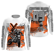 Load image into Gallery viewer, Extreme orange Motocross jersey men women kid UPF30+ custom dirt bike racing shirt motorcycle PDT402