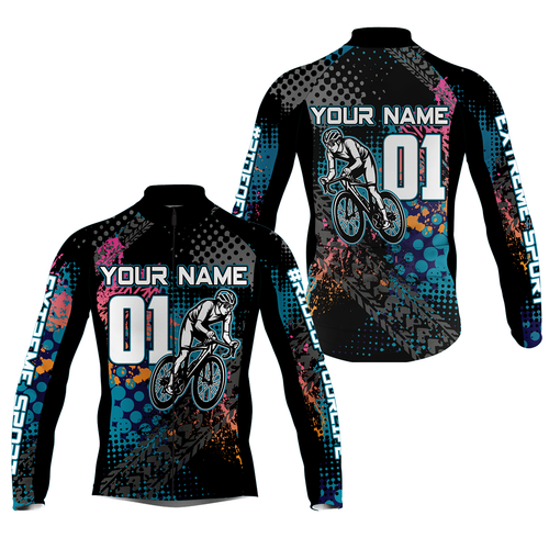 Personalized Mens cycling jersey with 3 pockets & full zip Ride life biking gear Road bike shirt| SLC20