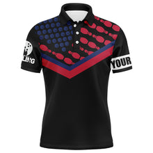 Load image into Gallery viewer, Patriotic Polo Bowling Shirt for Men Bowlers, Personalized American Flag Cool Bowling Jersey NBP32