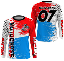 Load image into Gallery viewer, Custom Motocross UPF30+ jersey extreme men women kid red MotoX youth biker racing off-road shirt PDT71