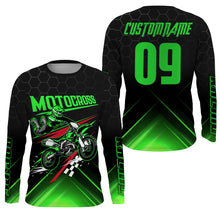 Load image into Gallery viewer, Jersey For Motocross Personalized UPF30+ Green Dirt Bike Shirt Youth&amp;Adult Freestyle Motorcycle PDT453
