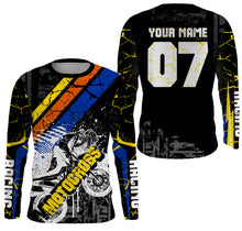 Load image into Gallery viewer, Black MX jersey custom kids men women Motocross racing UPF30+ dirt bike off-road shirt motorcycle PDT129