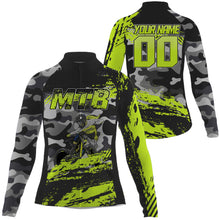Load image into Gallery viewer, Custom Mens Womens MTB Cycling Jersey Mountain Bike Green Camo Bicycling Downhill Rider Racing Shirt| NMS818