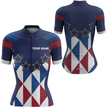 Load image into Gallery viewer, Blue men &amp; women Cycling jersey with 3-rear pockets Custom UPF50+ bike shirt Full zip bicycle gear| SLC178