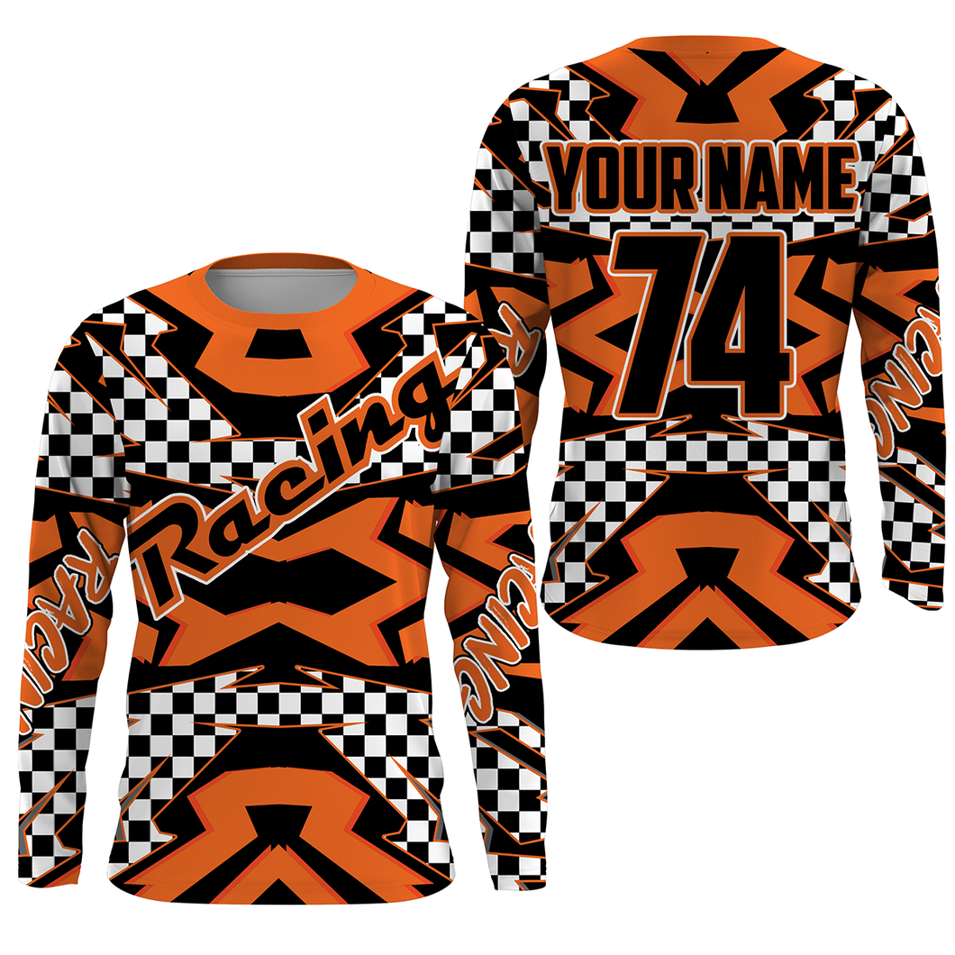 Kid&adult Motocross custom jersey dirt bike shirt UV protective racing flag off-Road motorcycle PDT15