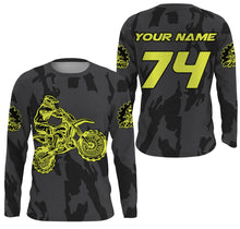 Load image into Gallery viewer, Custom number&amp;name dirt bike racing jerseys black motocross youth men women UV offroad long sleeve PDT164
