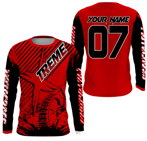 Custom red MX jersey shirt UV extreme kid&adult Motocross dirt bike racing off-road motorcycle PDT179