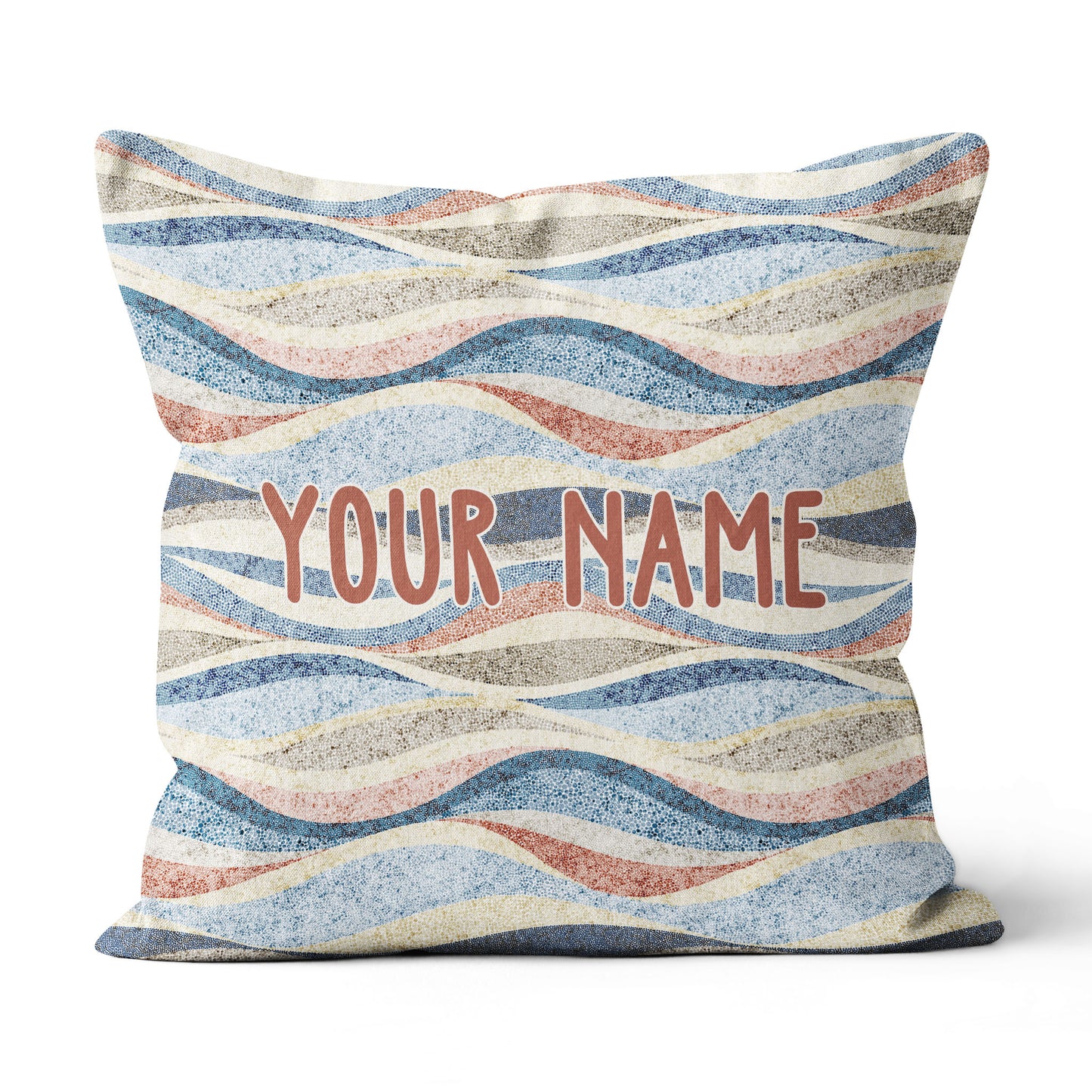 Rainbow Wavy Pattern Vintage Custom Pillow Personalized Pillow Gifts LDT1134
