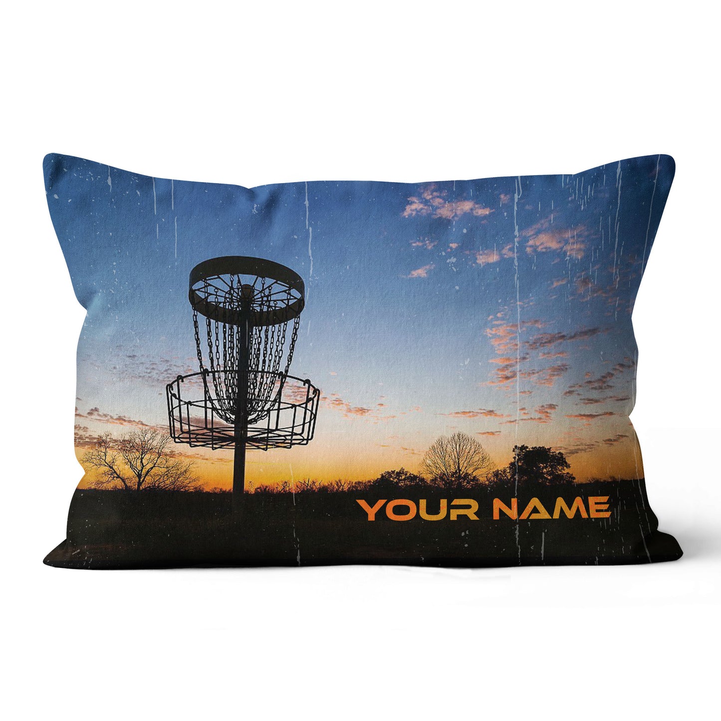 Sunset Disc Golf Basket Custom Name Pillow Personalized Disc Golf Gifts LDT1109