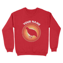 Load image into Gallery viewer, Quail Retro Vintage Sunset Custom Name Shirt, Quail Hunting Shirt, Gift for Quail Lover, Bird Lover Standard Sweatshirt FSD2350D08