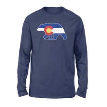 Load image into Gallery viewer, Colorado bear hunting long sleeve shirts,  CO State Flag Bear Hunter - NQSD233