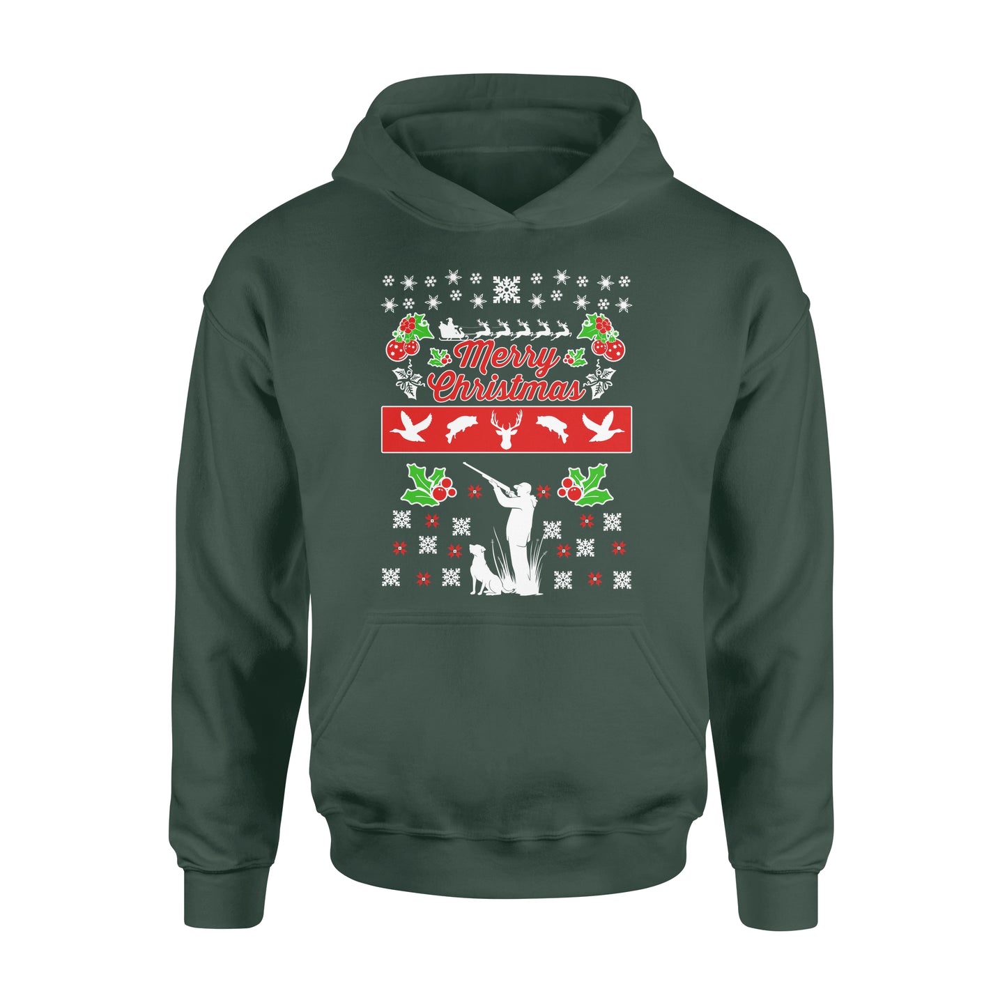 Merry Christmas Hunting standard Hoodie Hunting dog - Christmas gift ideas for hunter FSD585
