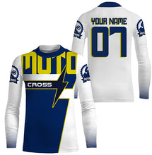 Load image into Gallery viewer, Custom Motocross Jersey UPF30+ Men Women Kid Blue Dirt Bike Racing Shirt Off-road Motorcycle Shirt NMS1287