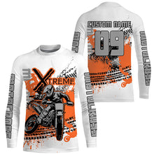 Load image into Gallery viewer, Extreme orange Motocross jersey men women kid UPF30+ custom dirt bike racing shirt motorcycle PDT402
