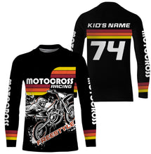 Load image into Gallery viewer, Adult&amp;kids custom black dirt bike jersey UPF30+ Motocross off-road biker motorcycle MX shirt PDT204