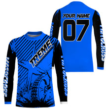 Load image into Gallery viewer, Custom blue MX jersey shirt UV extreme kid&amp;adult Motocross dirt bike racing off-road motorcycle PDT177