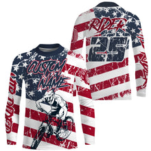 Load image into Gallery viewer, Custom American MTB jersey UPF30+ USA adult kid mountain bike shirt patriotic cycling gear| SLC99