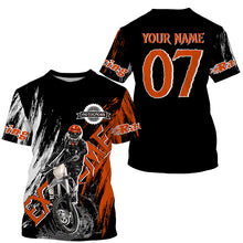 Load image into Gallery viewer, Personalized Motocross jersey kid men women upf30+ off-road orange shirt For biker motorcycle PDT422