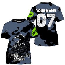 Load image into Gallery viewer, Blue camo adult kid MTB jersey UPF30+ mountain bike shirt Cycling trail dirt downhill clothes| SLC232