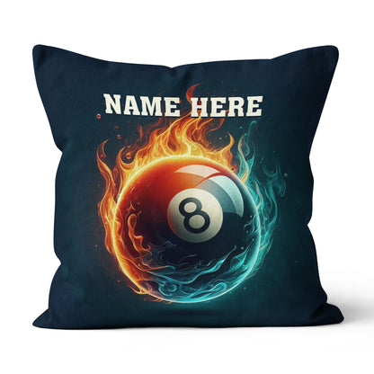 Personalized Fire And Water 8 Ball Billiard Pillow, Best Billiards Gifts VHM0938