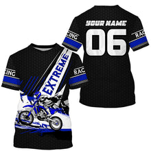 Load image into Gallery viewer, Extreme dirt bike riding jersey custom youth&amp;adult UPF30+ blue Motocross racing motorcycle shirt PDT279