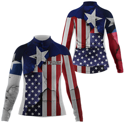 Men women Texas cycling jersey USA Bike shirt with 3 pockets UPF50+ full zip MTB BMX bicycle gear| SLC172