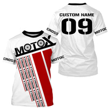 Load image into Gallery viewer, Kid men women Motocross racing jersey dirt bike custom red white shirt UPF30+ extreme racewear PDT90
