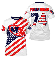 Load image into Gallery viewer, American flag custom number&amp;name MX jersey Motocross youth men UPF30+ offroad Patriotic biker shirt PDT169