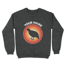 Load image into Gallery viewer, Quail Retro Vintage Sunset Custom Name Shirt, Quail Hunting Shirt, Gift for Quail Lover, Bird Lover Standard Sweatshirt FSD2350D08