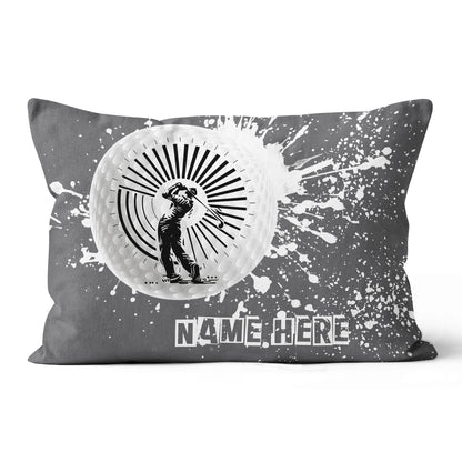 Golfer Custom Name Grey Throw Pillow Personalized Golf Gifts For Golfer LDT1187