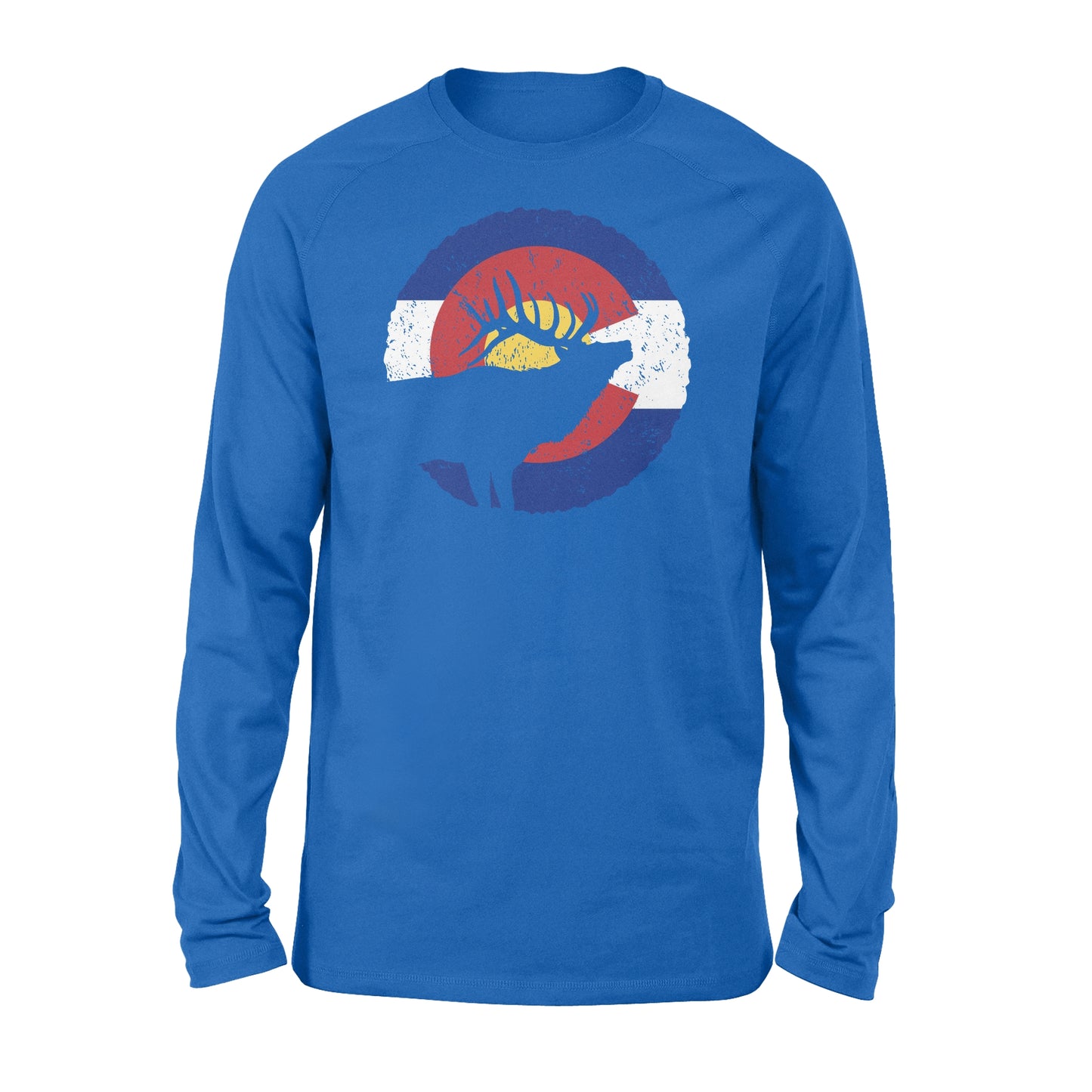 Colorado Elk Hunting long sleeve shirts,  CO State Flag Hunter long sleeve - NQSD232