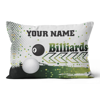 Personalized Green 8 Ball Billiard Pillow Custom Pool Cue Billiard Gifts VHM0851