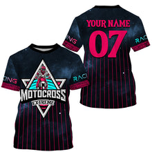 Load image into Gallery viewer, Custom Motocross racing jersey kid adult extreme UPF30+ motorcycle pink dirt bike shirt off-road PDT306