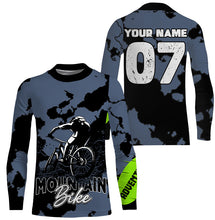 Load image into Gallery viewer, Blue camo adult kid MTB jersey UPF30+ mountain bike shirt Cycling trail dirt downhill clothes| SLC232