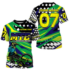 Load image into Gallery viewer, Green mountain bike shirt UPF30+ Personalized Adult kid MTB jersey cycling gear mens| SLC135