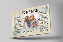 Load image into Gallery viewer, Personalized Mom Canvas - To My Mom Mother's Day Butterfly Gift, I Love You Mom Birthday Christmas| N2457